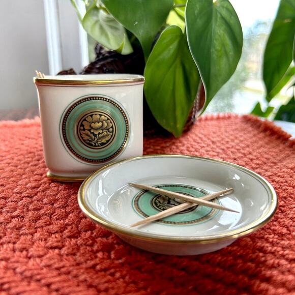 Vintage MCM Eschenbach Bavaria Toothpick Holder and Side Plate - Picture 3 of 12